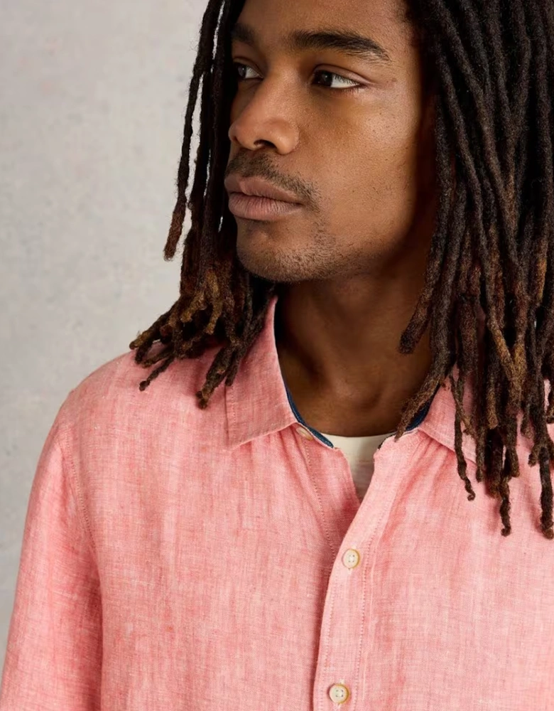 Men's Keswick Long Sleeve Linen Shirt Mid Pink