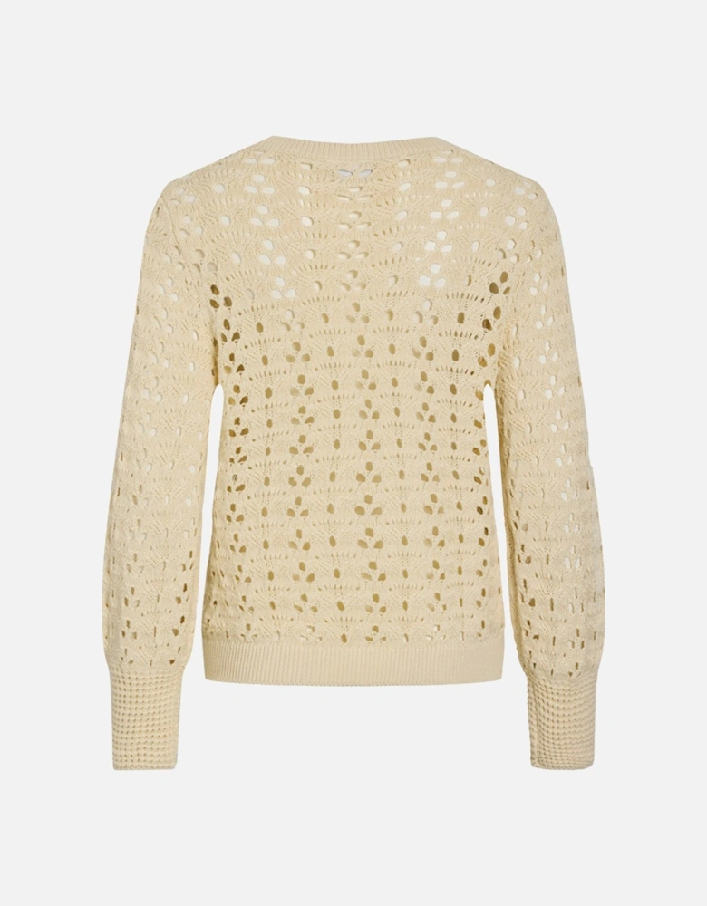 Paula Long Sleeve O-neck Knit Top Birch