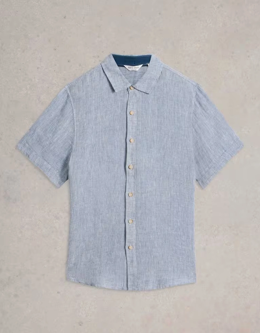 Men's Keswick Short Sleeve Linen Shirt Chambray Blue