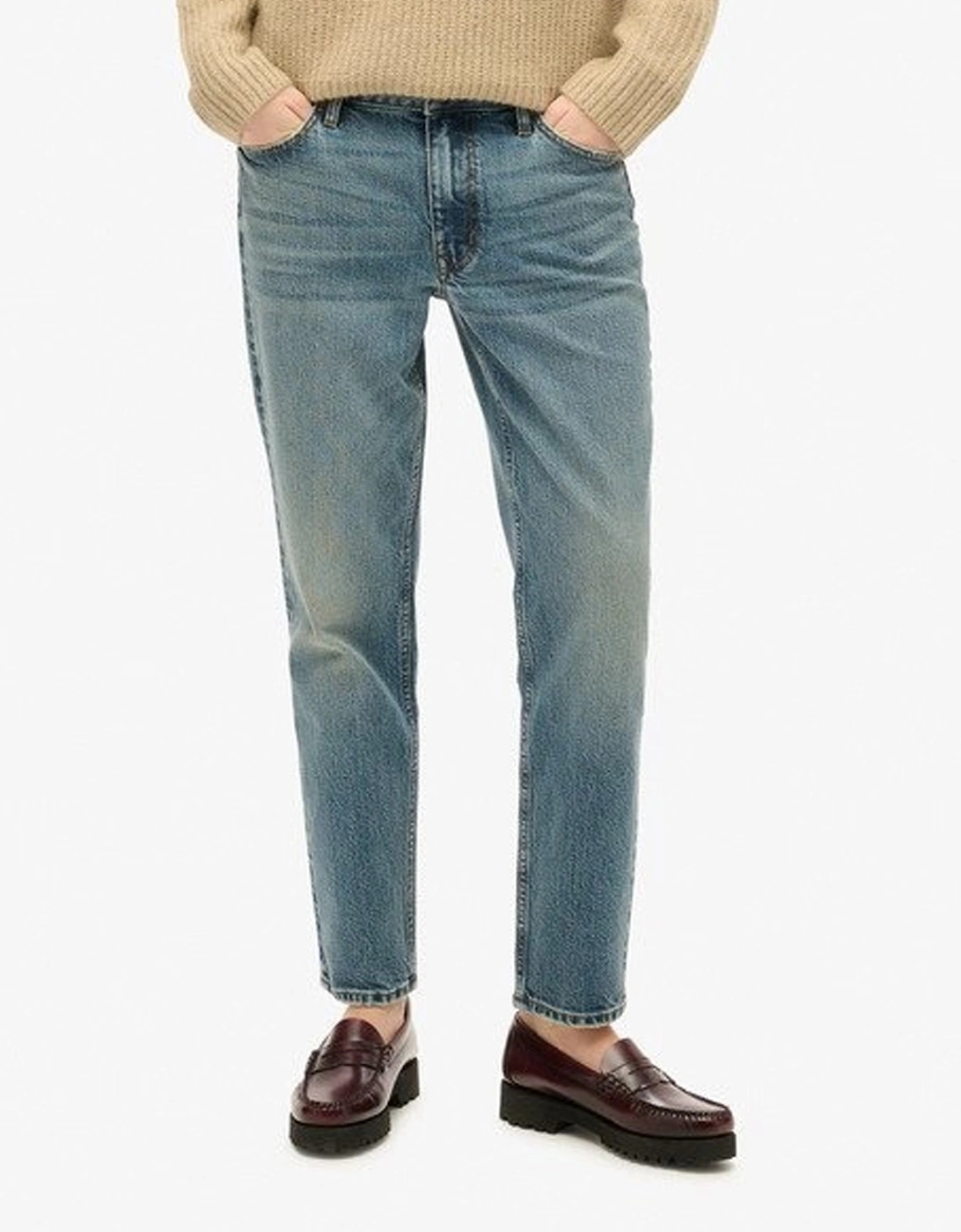 Superdry Women's Blue Organic Cotton Mid Rise Slim Jeans Logan Vintage Dark - : 12/30In 29/30