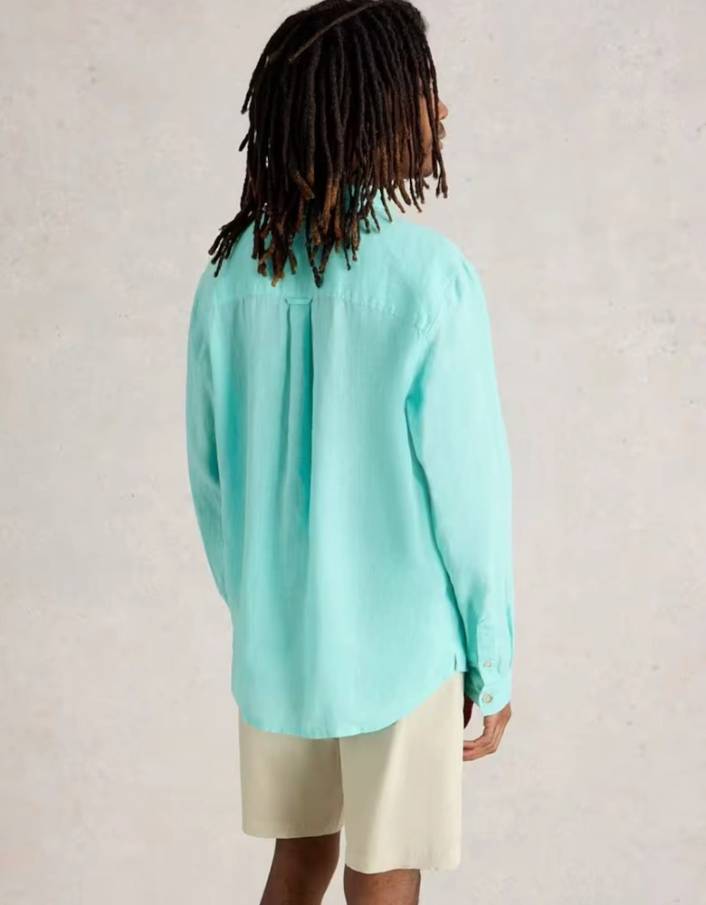 Men's Keswick Long Sleeve Linen Shirt Bright Blue