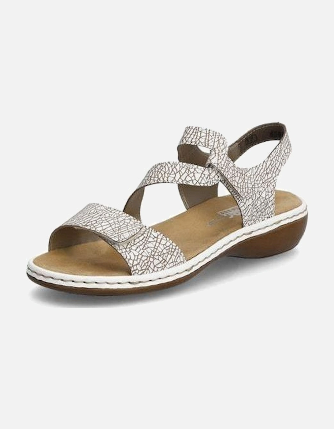 Rieker Women's Silver 659C7-81 Pattern/White Sandal - Size: 5