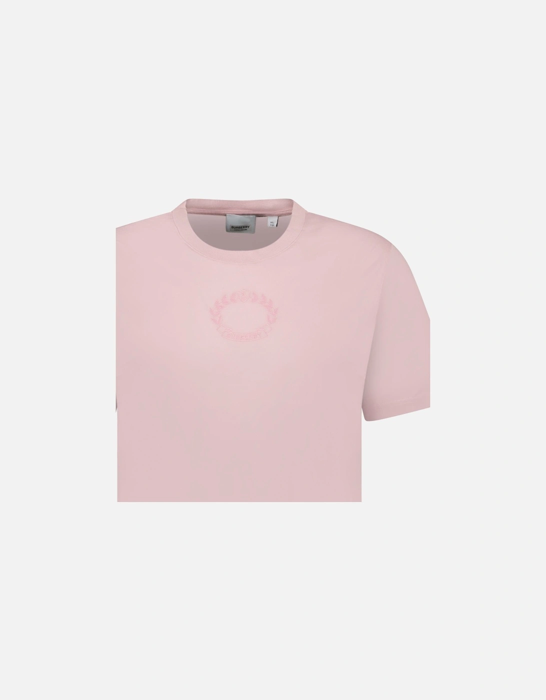 'Margot' Embroidery Logo T-Shirt Pink