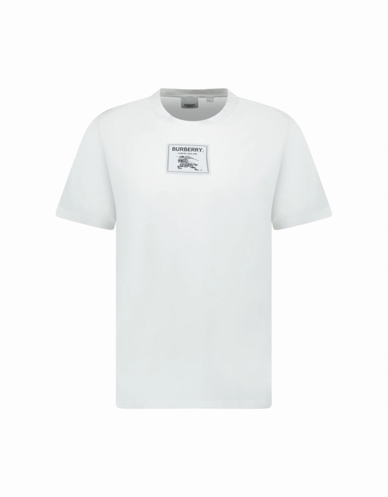 'Margot' Embroidery London England Logo T-Shirt White