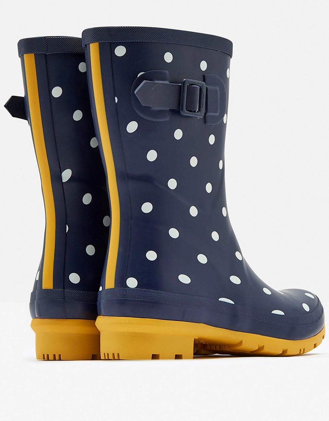 MOLLY WELLY Womens Rubber Mid-Calf Wellies French Navy Spot