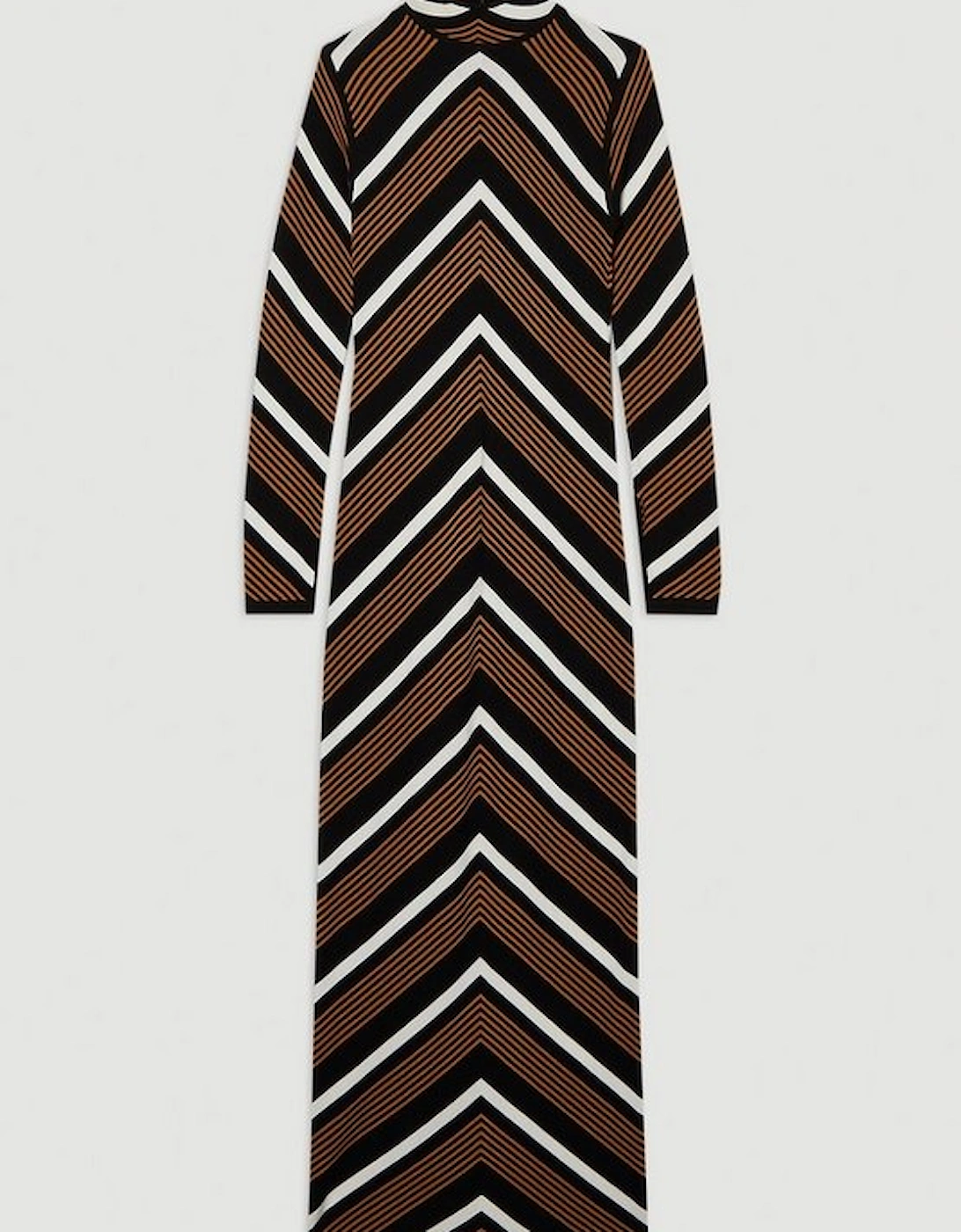 Contrast Stripe Detail Knitted Maxi Dress