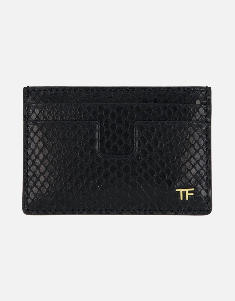 Printed Python T Line Card Holder Black