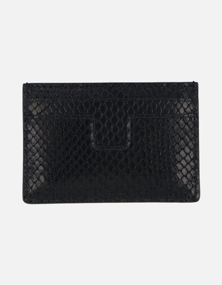 Printed Python T Line Card Holder Black