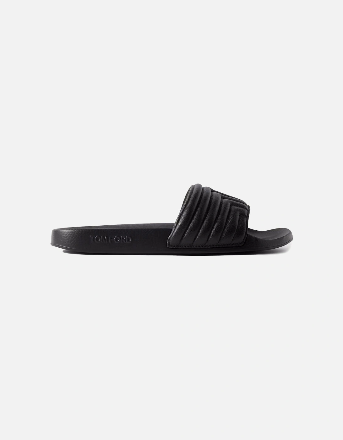 Harris Leather Quilted Sliders Black, 5 of 4