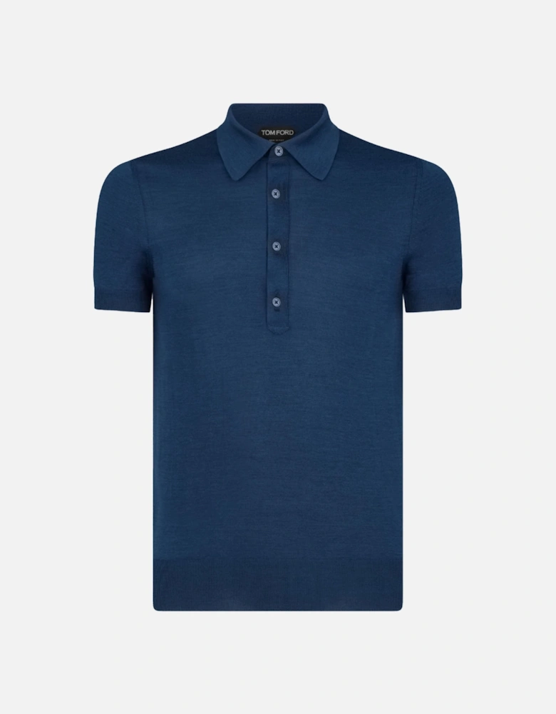 Silk Viscose Polo Sapphire