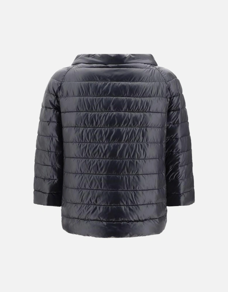 Reversible Padded Jacket with Boat Neck and 3/4 Sleeves Women -