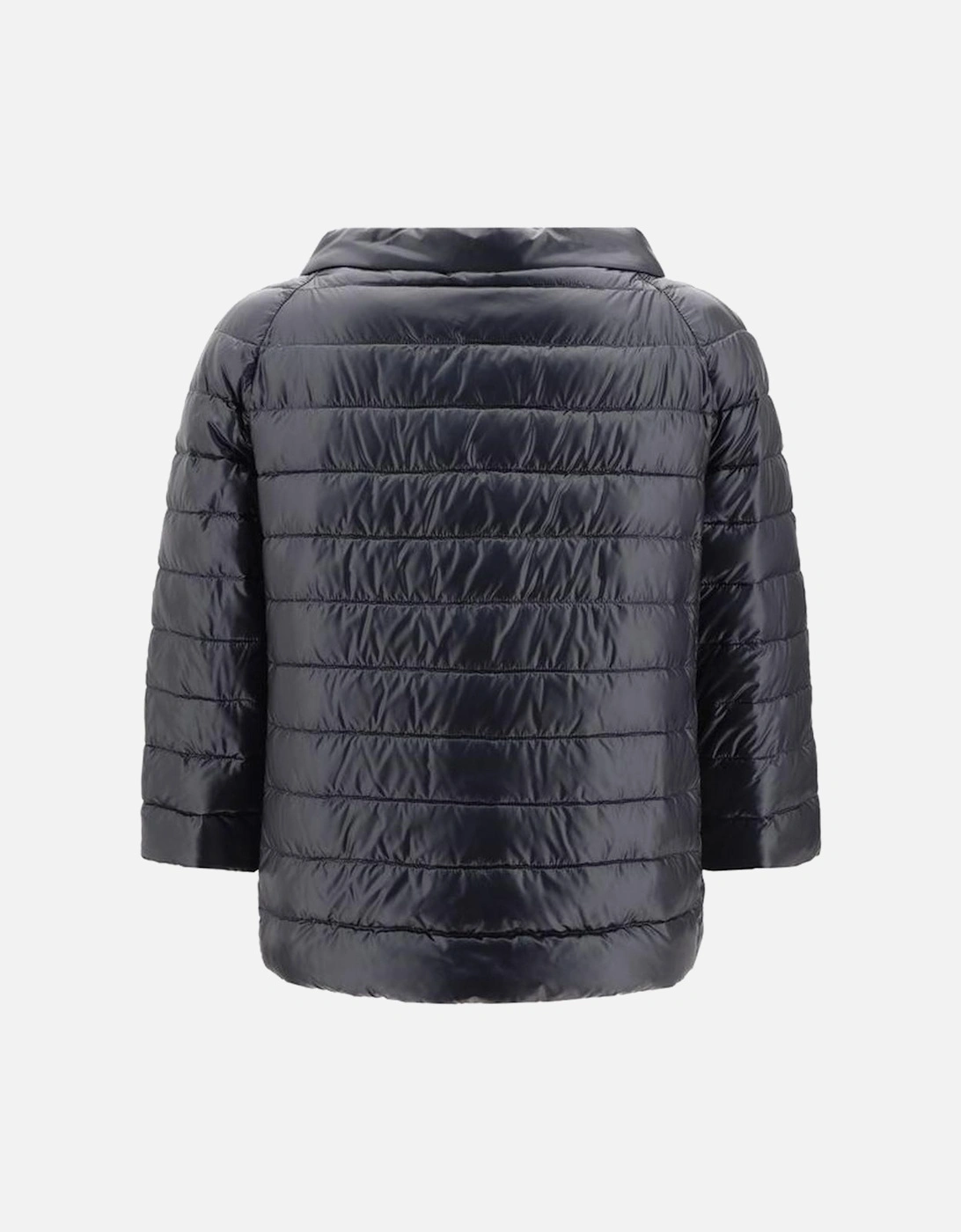 Reversible Padded Jacket with Boat Neck and 3/4 Sleeves Women -