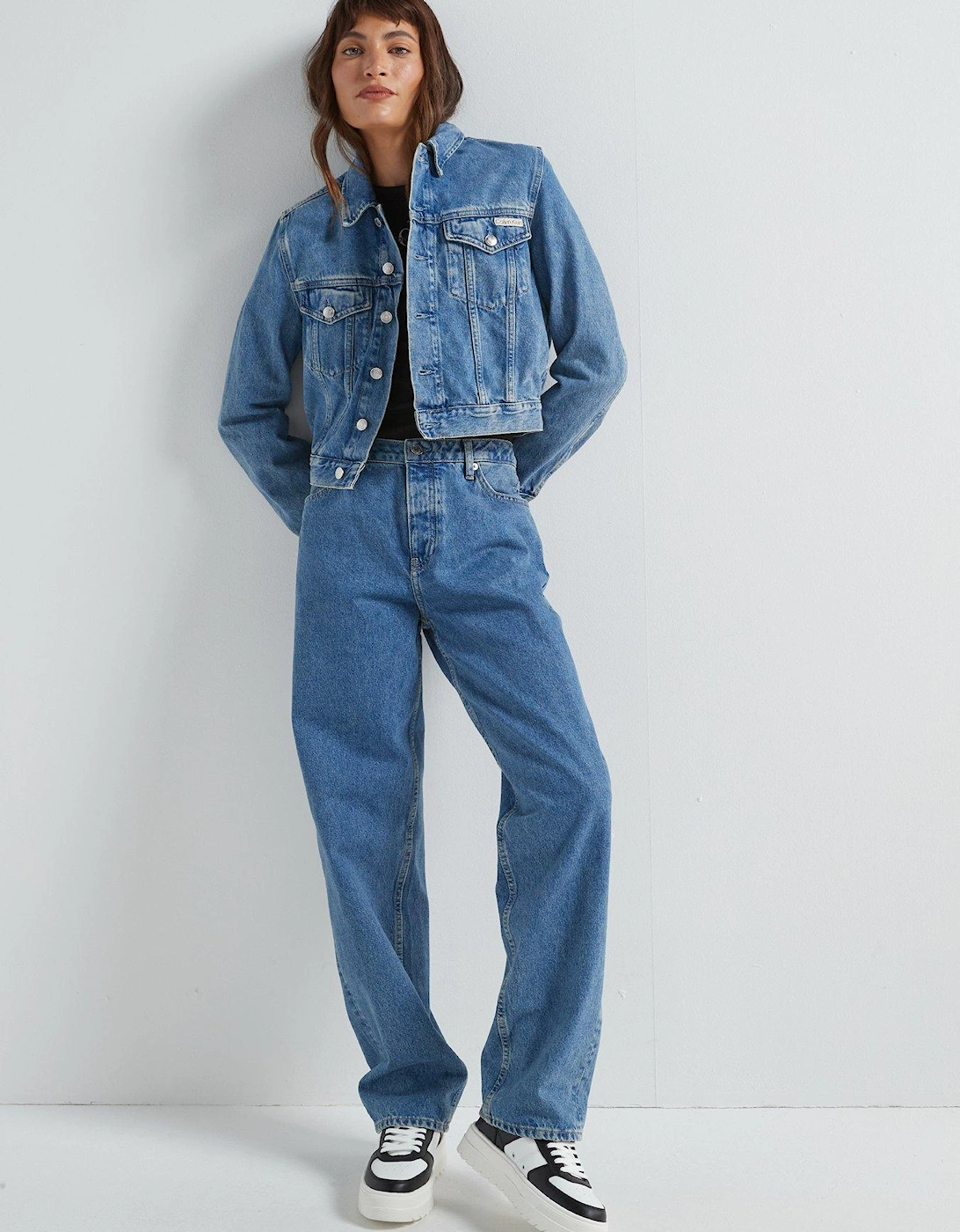 Cropped 90s Denim Jacket - Navy