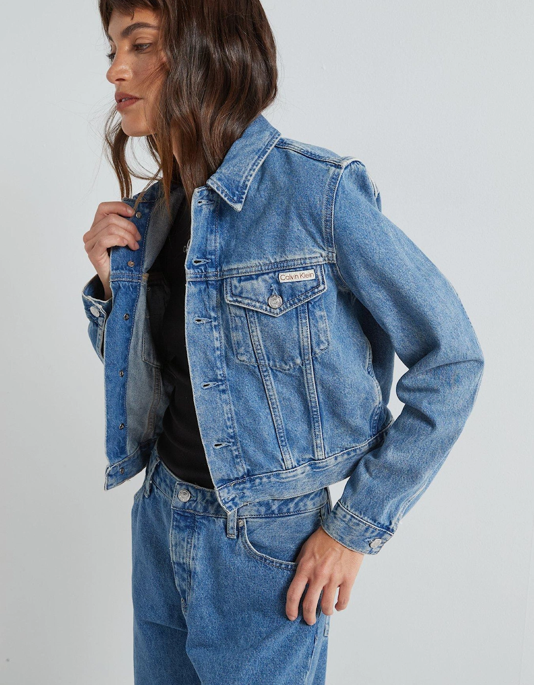 Cropped 90s Denim Jacket - Navy