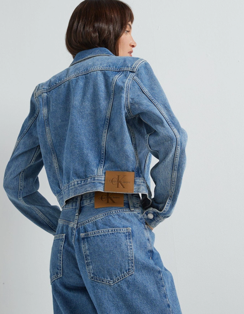 Cropped 90s Denim Jacket - Navy