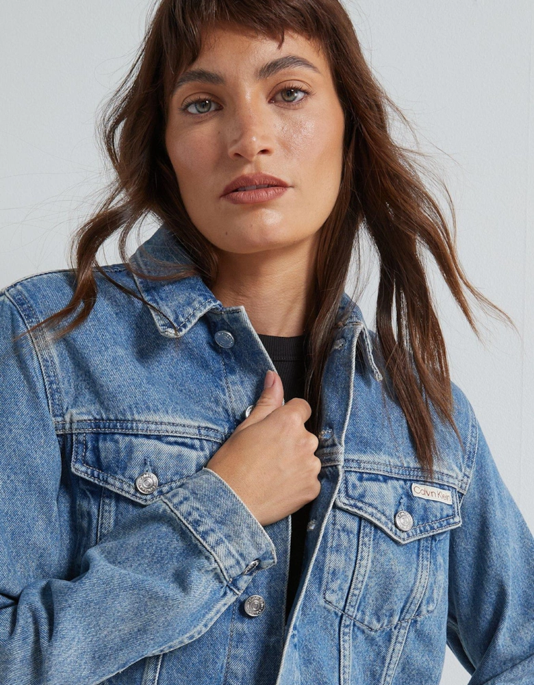 Cropped 90s Denim Jacket - Navy