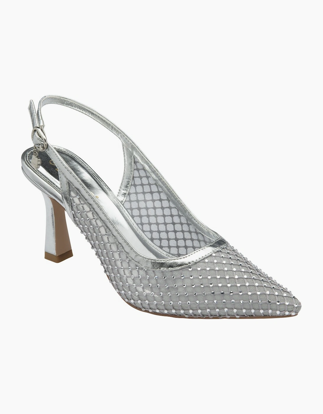 Lotus Women's Silver Synth Phoenix Slingback Court Shoes  Size 6