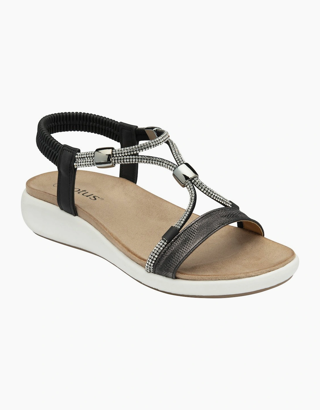 Lotus Women's Black 'Bruna' Slip-On Open-Toe Sandals In Size 6 - Image 4