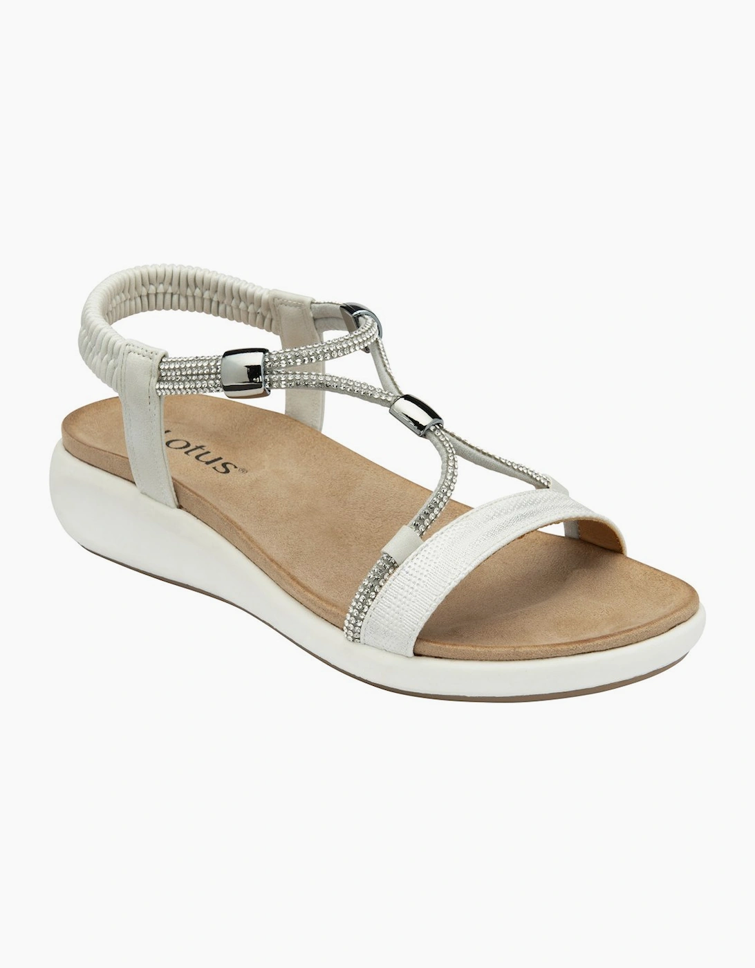 Lotus Women's White Bruna Sandals - : 8 Size 8