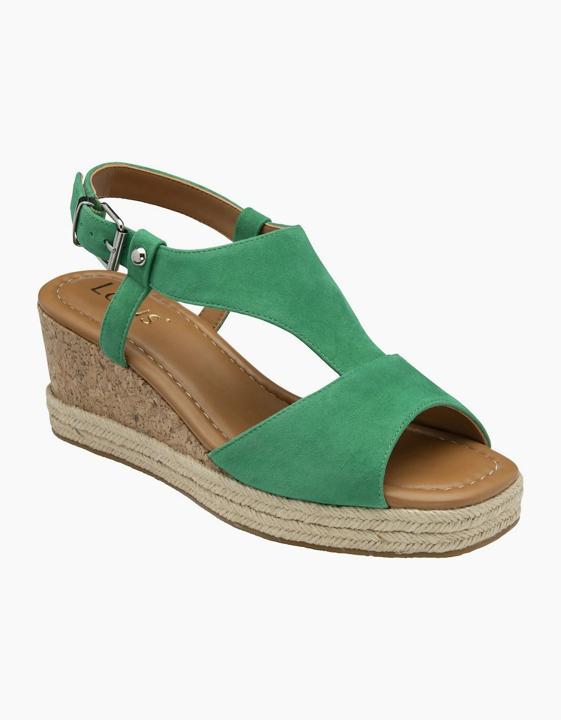 Lotus Women's Green Madalene Wedge Sandals - Size: 4