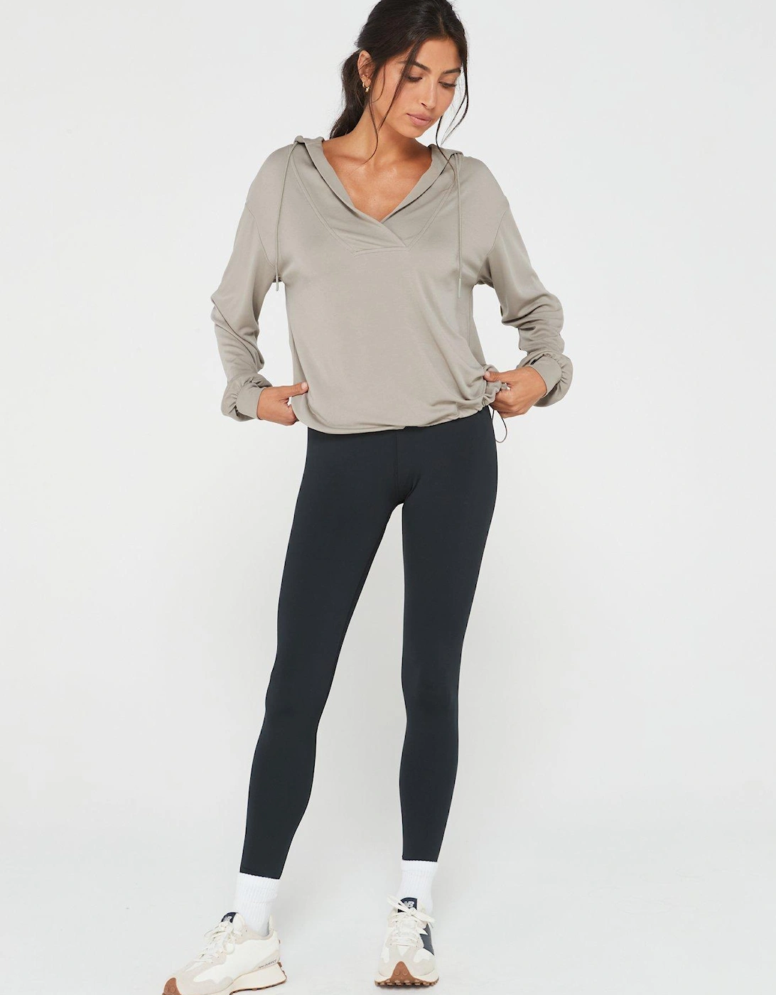 Athleisure Wrap Waist Leggings - Black