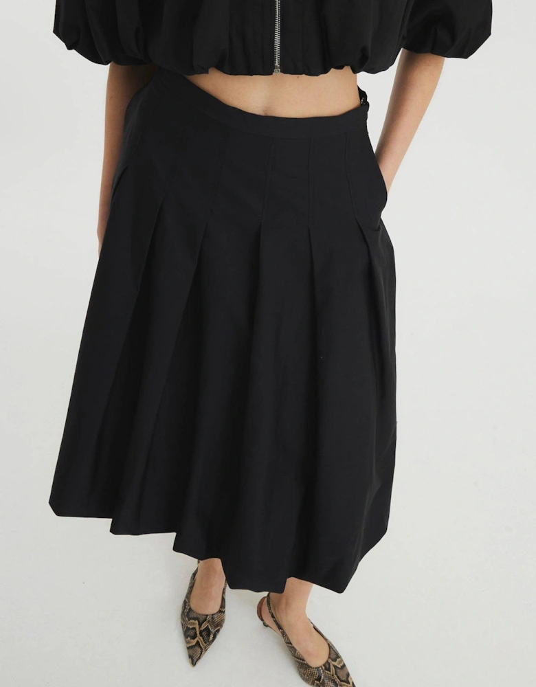 Puffball Midi Skirt - Black