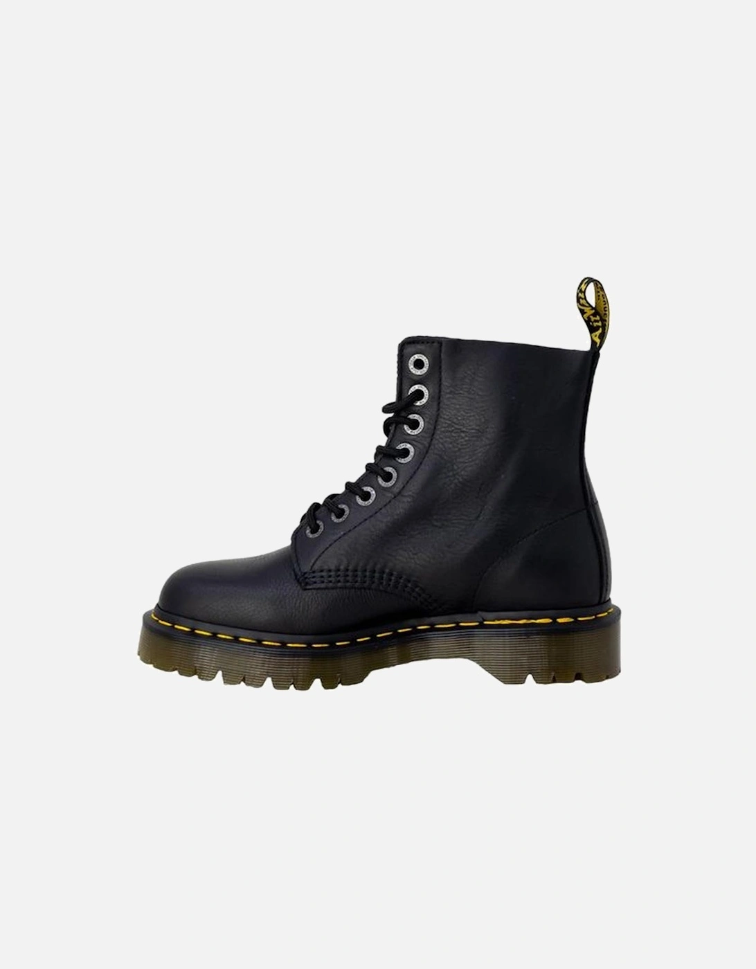 Leather Combat Boots with 3cm Heel Women - Black