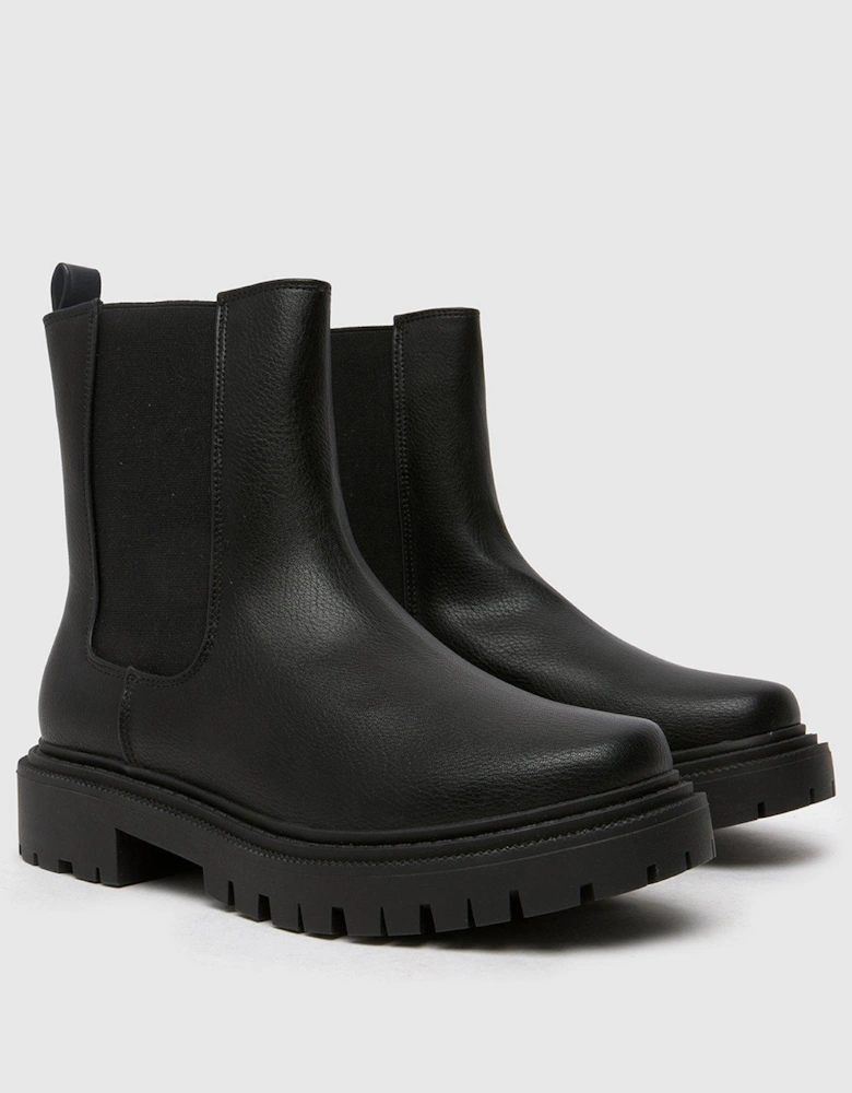 Wide Fit Arlo Chunky Chelsea Boot - Black