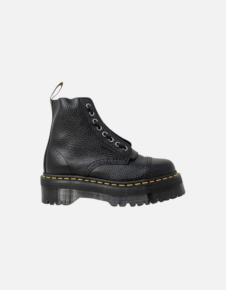 Leather Heeled Boots Women - Black