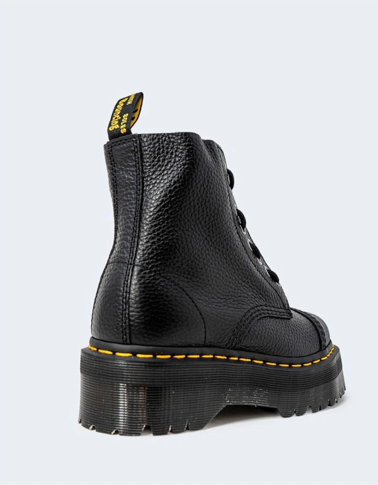 Leather Heeled Boots Women - Black