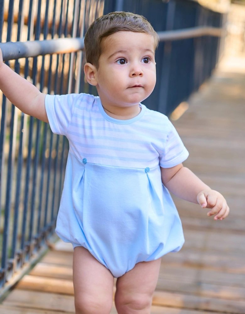 Boys Pale Blue Stripe Romper