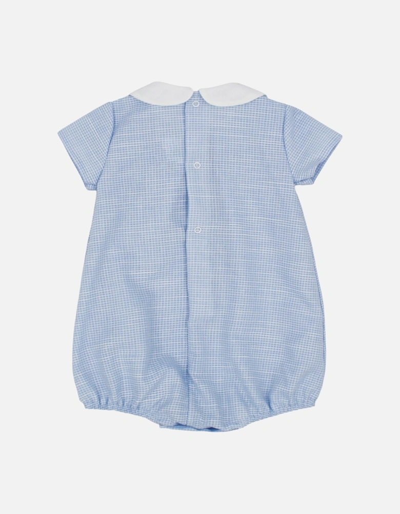 Boys Pale Blue Collared Romper