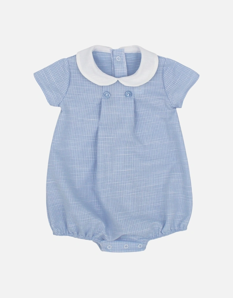 Boys Pale Blue Collared Romper