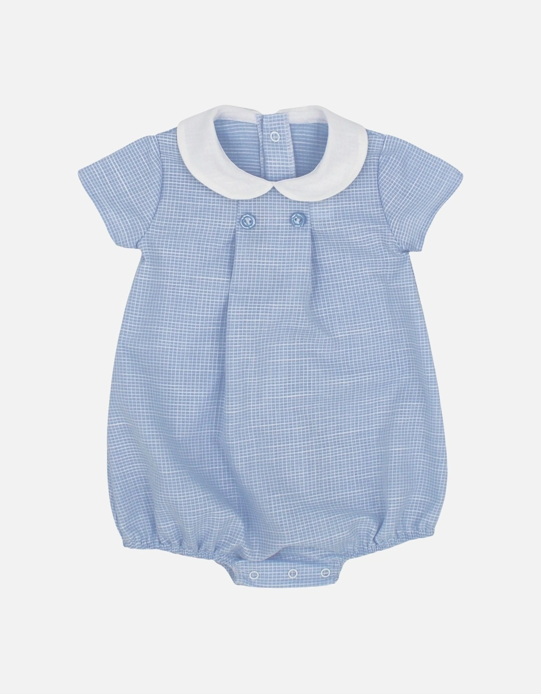 Boys Pale Blue Collared Romper, 3 of 2