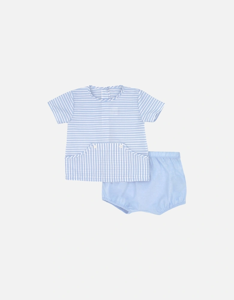 Boys Pale Blue Stripe Jam Pant Set