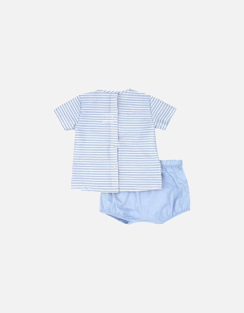 Boys Pale Blue Stripe Jam Pant Set