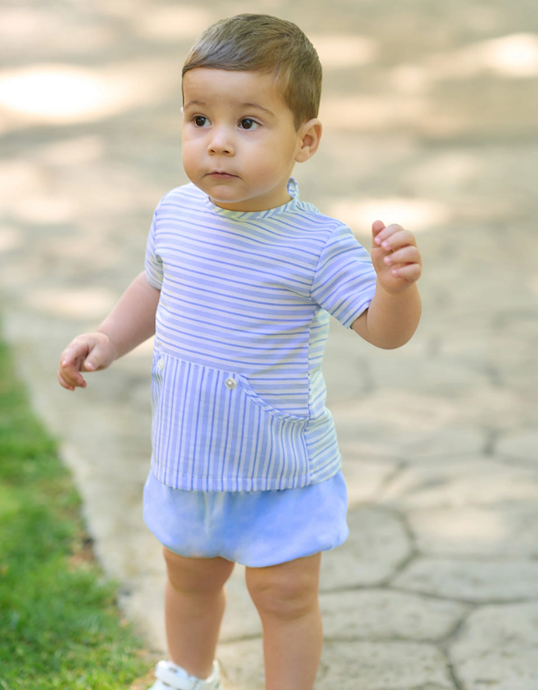 Boys Pale Blue Stripe Jam Pant Set