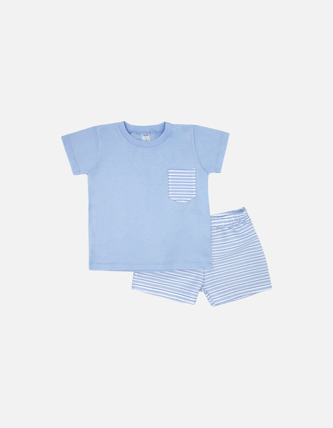 Boys Pale Blue Stripe Short Set