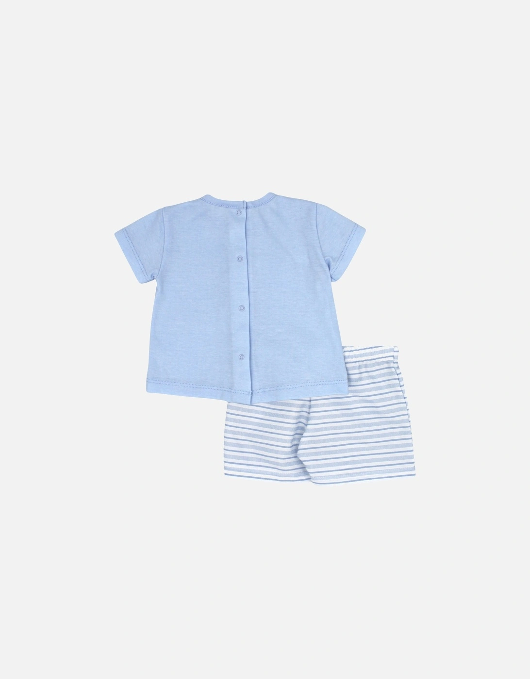 Boys Pale Blue Stripe Short Set