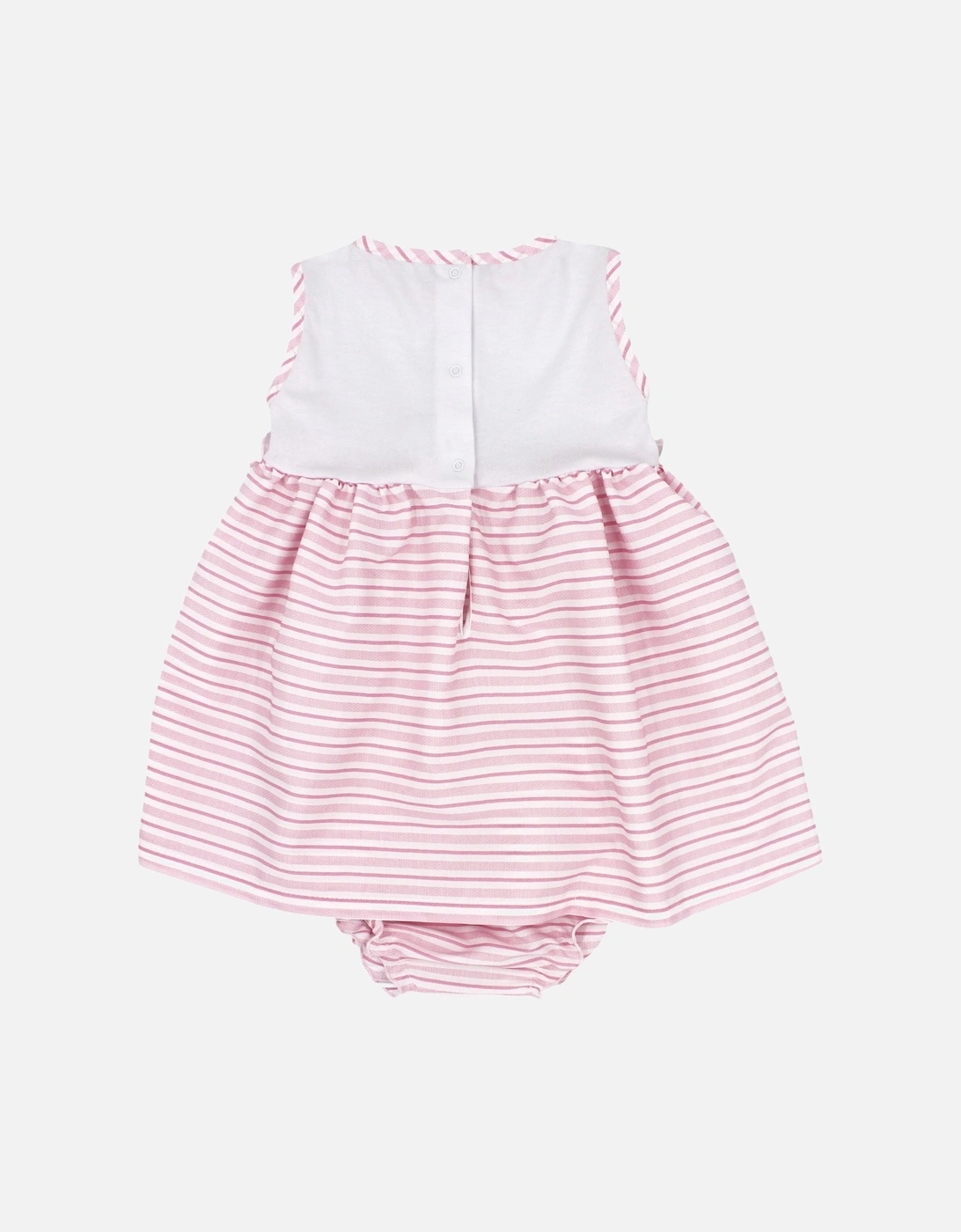 Girls Pale Pink Stripe Dress Set