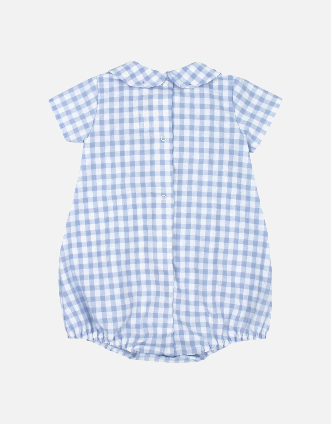 Boys Pale Blue Gingham Romper