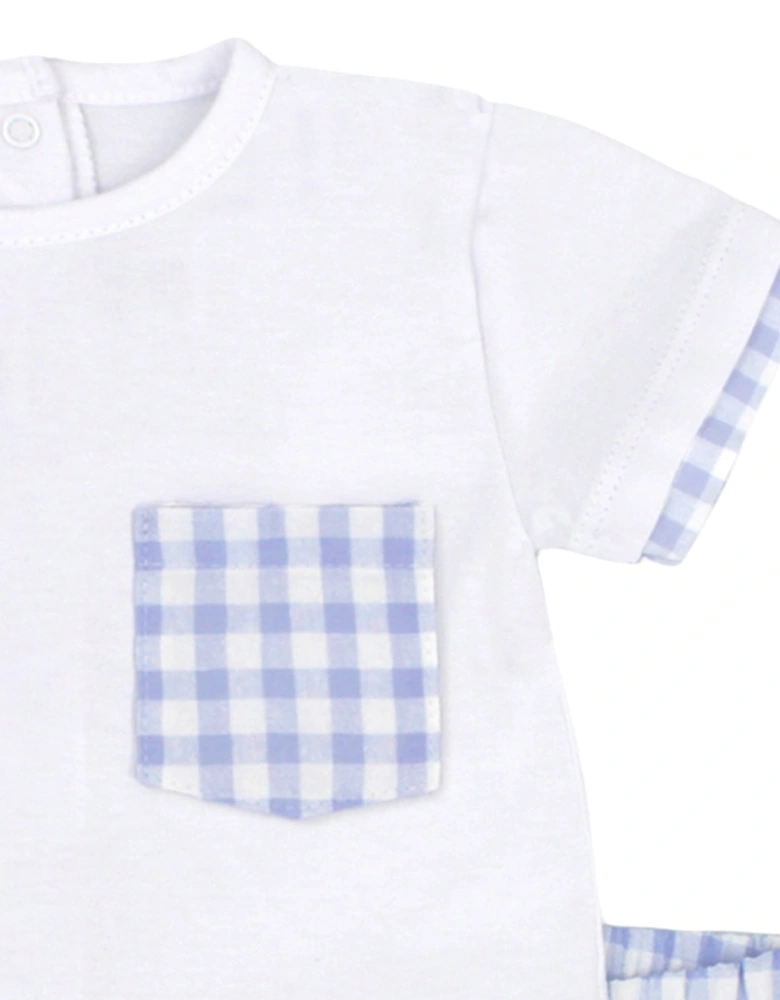 Boys Pale Blue Gingham Short Set