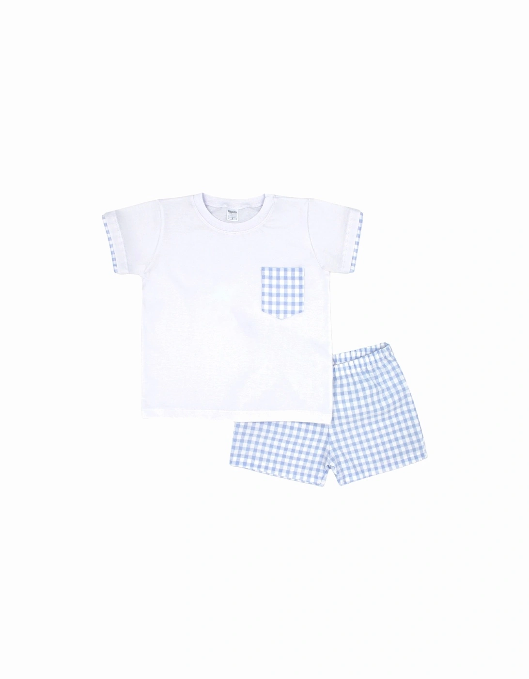 Boys Pale Blue Gingham Short Set