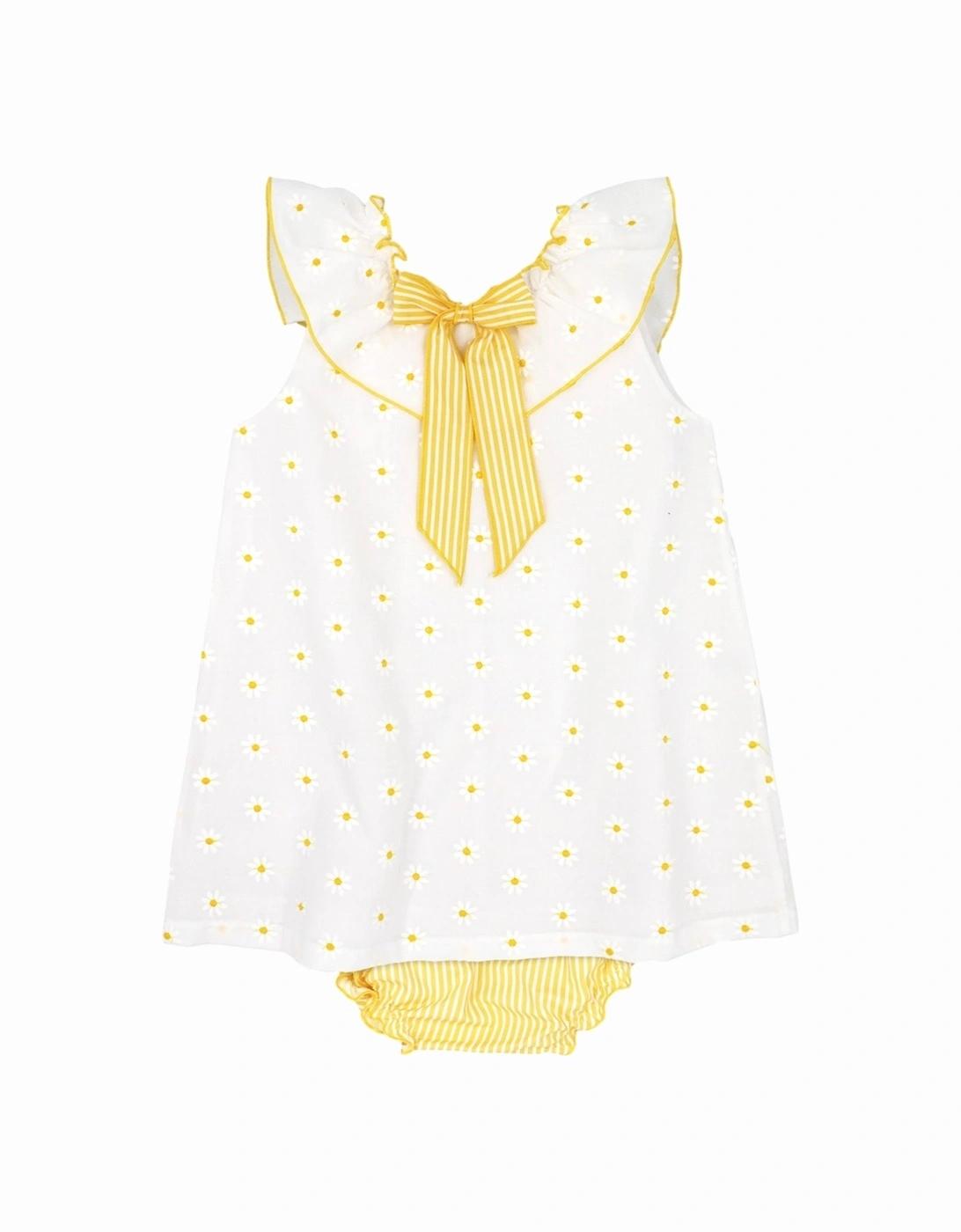 Girls Yellow Daisy Dress Set, 5 of 4