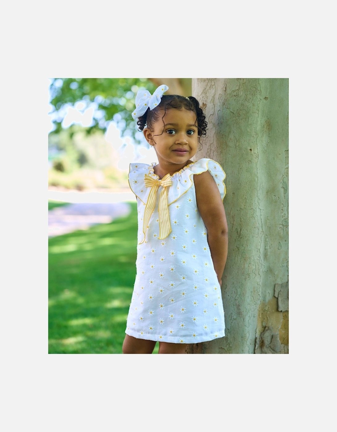 Girls Yellow Daisy Dress Set