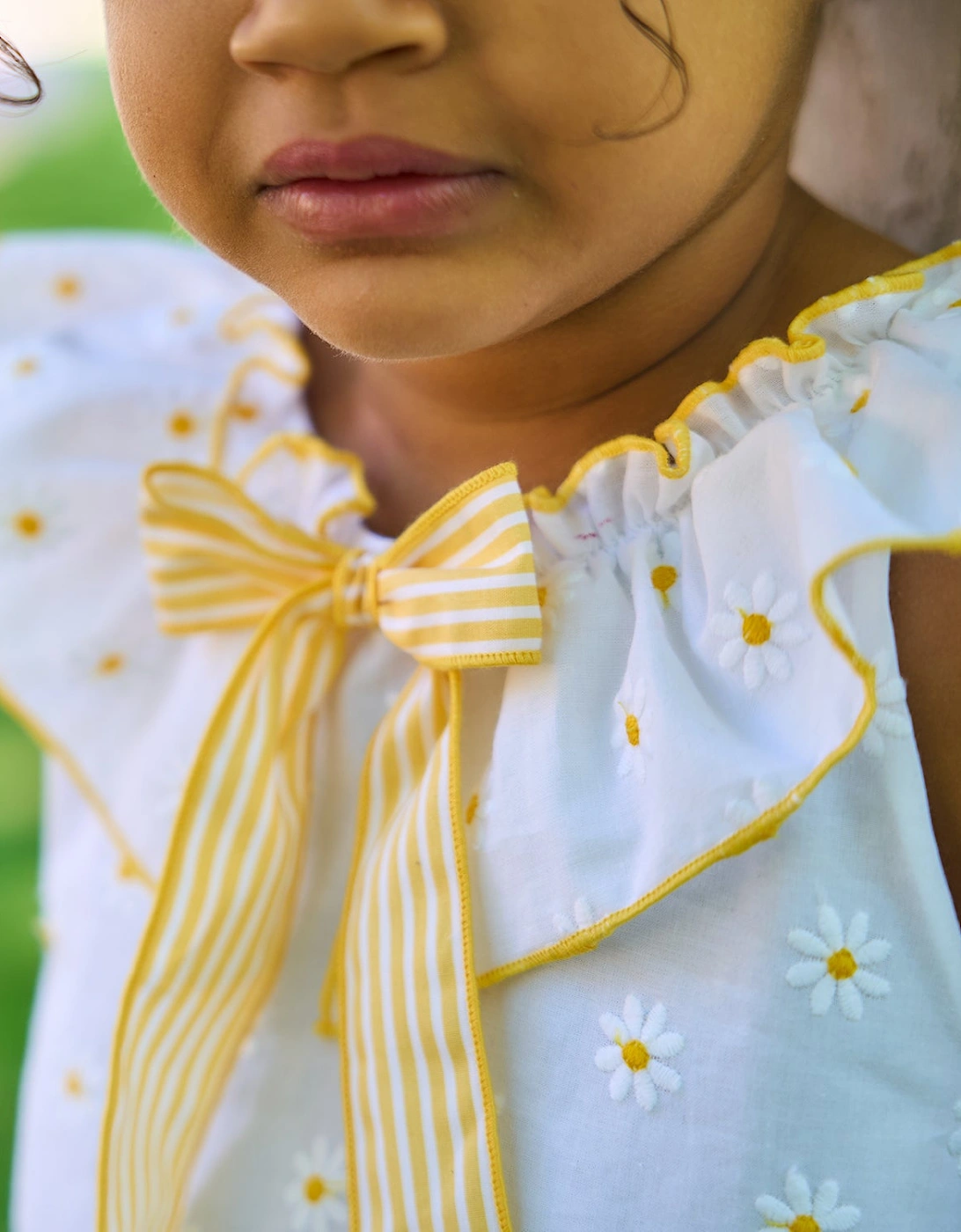 Girls Yellow Daisy Dress Set