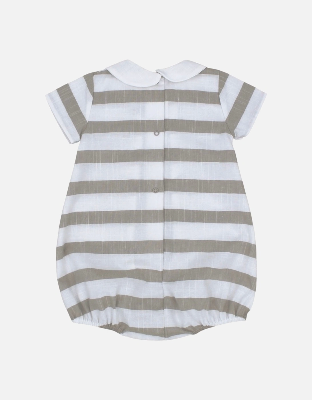 Boys Beige Stripe Romper.