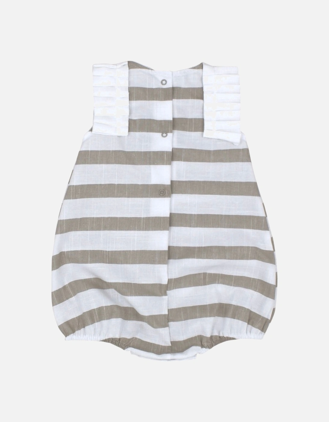 Girls Beige Stripe Romper