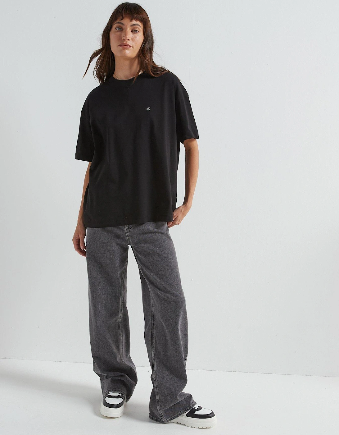 Script Logo Back Oversized T-Shirt - Black