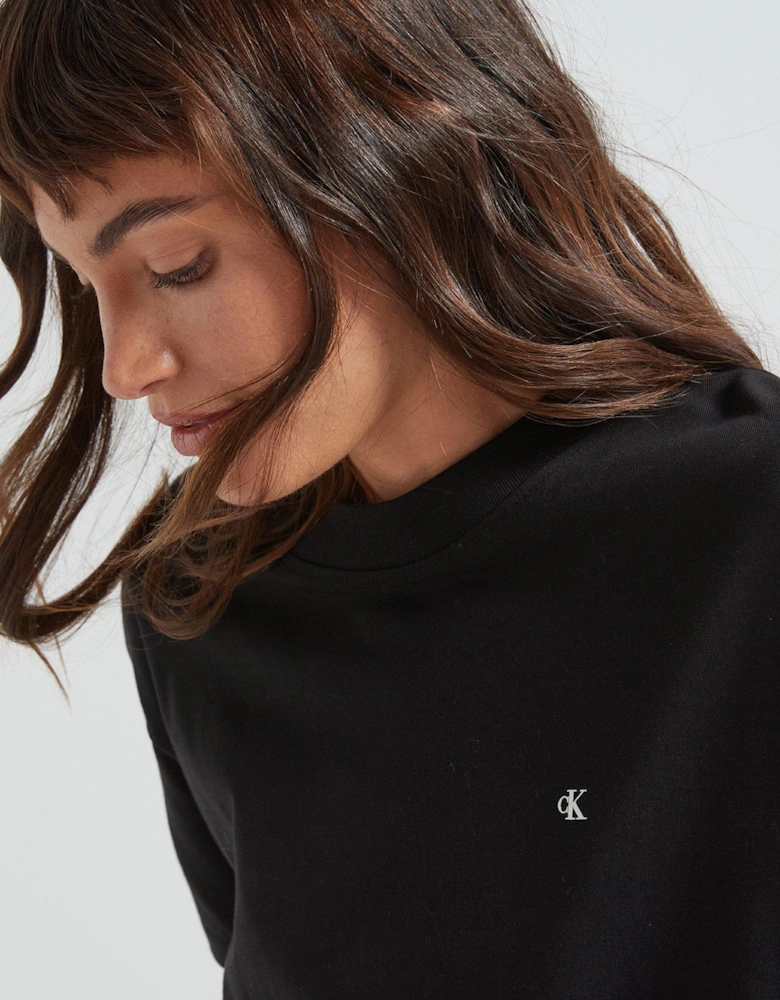 Script Logo Back Oversized T-Shirt - Black